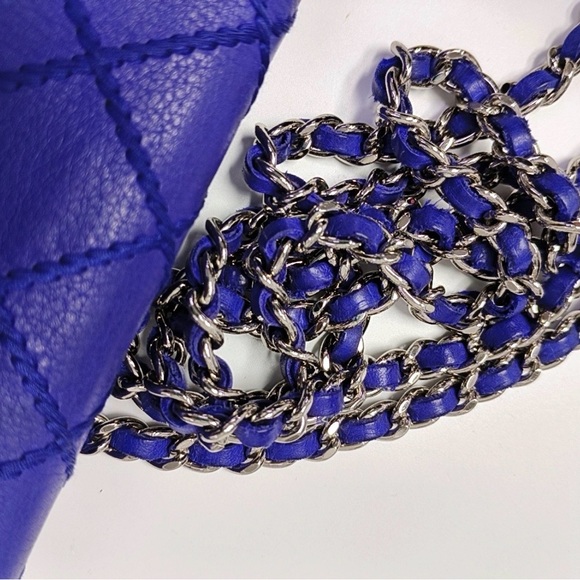 Chanel Classic Wallet On Chain WOC Quilted Lambskin Purple Silver Hardware - Picture 7 of 12